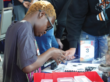 student building robot